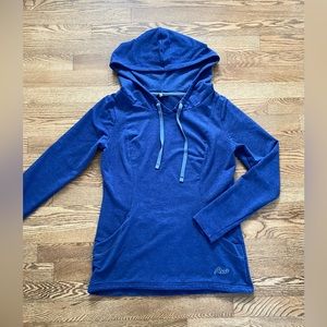 Roots Active Small Hoodie Pullover Oversized Hood, 57% Cotton, Heather Blue